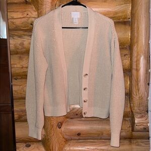 H&M - Cream Button-Front Knit Cardigan- Size US S